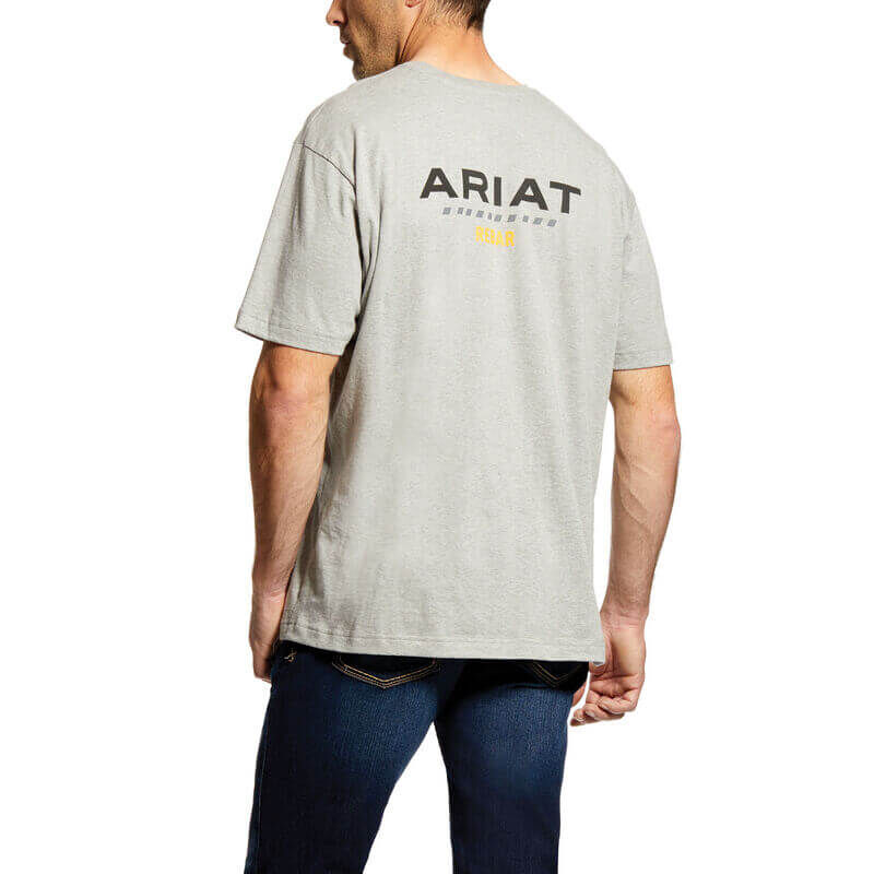 Ariat T-Shirts Herren - Rebar Cotton Strong Logo Grau ( JVOGF-0157 )